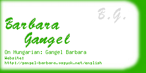 barbara gangel business card